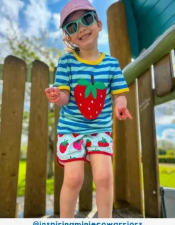 Organic Strawberry Print Running Shorts