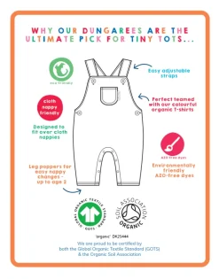 Organic Strawberry Print Dungarees