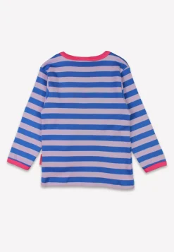 Organic Striped Daisy Applique Long-Sleeved T-Shirt
