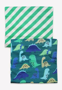 Organic Tonal Dinosaur Muslin 2-Pack