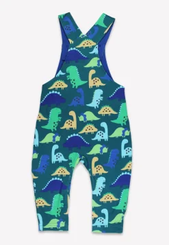 Organic Tonal Dinosaur Print Dungarees