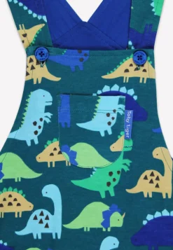Organic Tonal Dinosaur Print Dungarees
