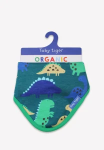 Organic Tonal Dinosaur Print Dribble Bib