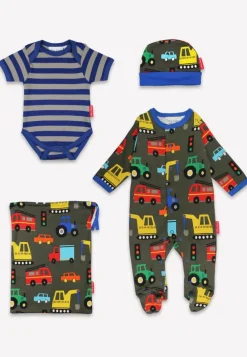 Organic Transport Print Baby Gift Set