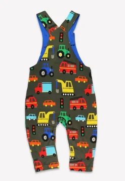 Organic Transport Print Dungarees
