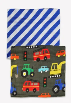 Organic Transport Print Muslin 2-Pack