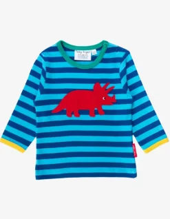 Organic Triceratops Applique Long-Sleeved T-Shirt