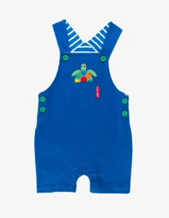 Organic Turtle Applique Dungaree Shorts