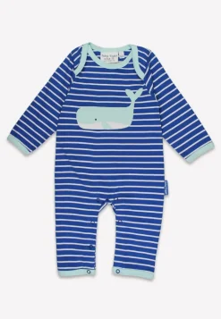 Organic Whale Waves Applique Sleepsuit