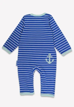Organic Whale Waves Applique Sleepsuit