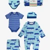 Organic Whale Waves Print Baby Bundle