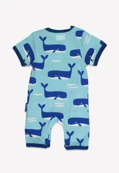 Organic Whale Waves Print Romper