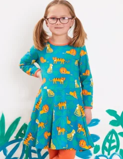 Organic Wild Cats Print Skater Dress