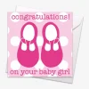Pink Shoes Baby Card