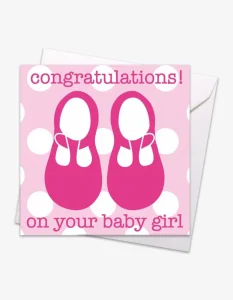 Pink Shoes Baby Card
