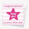 Pink Star Baby Card