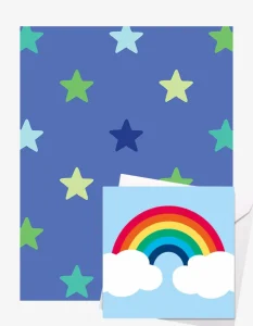 Star Gift Wrap + Personalised Card Bundle