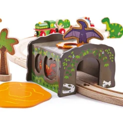 T-Rex Wooden Train Tunnel