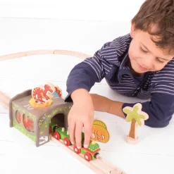 T-Rex Wooden Train Tunnel